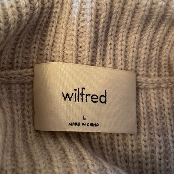 Aritzia Wilfred Jara merino wool turtleneck sweater | Size L | Heather Birch - Picture 6 of 14